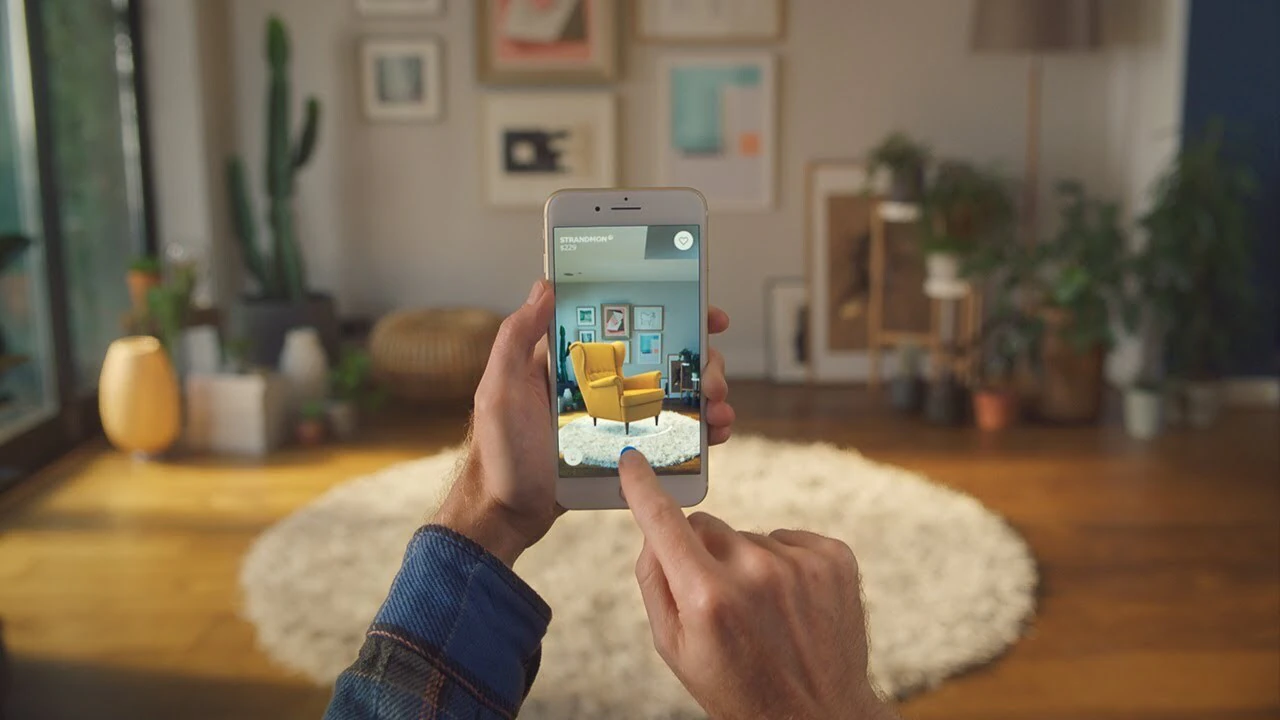 Placing virtual furniture in a room with the IKEA augmented reality app