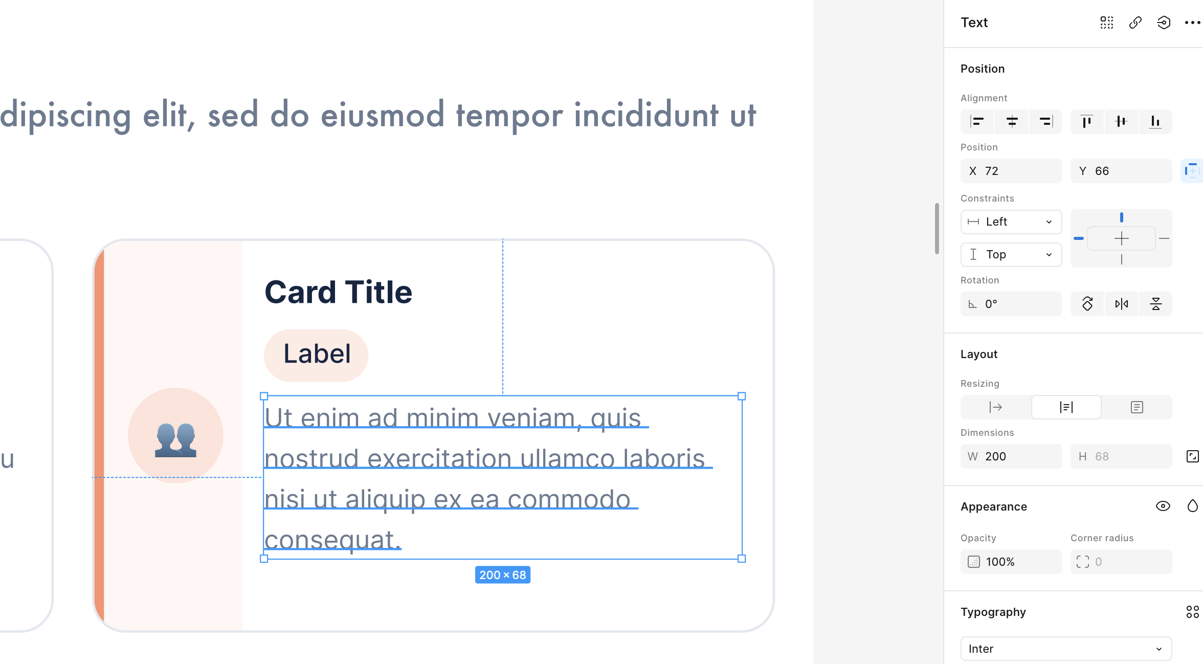 AI-generated card output: visually generic, with no auto-layout and elements detached from the design system — despite having the full Figma file linked. Having the system isn’t the same as reading it.