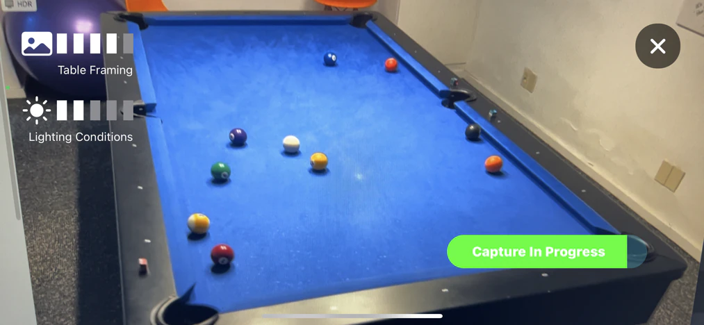 Capturing the layout of a real pool table in DrillRoom
