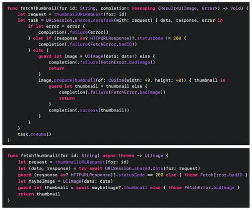 Code in Async/Await