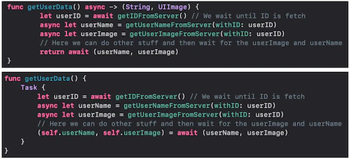 Code in Async/Await