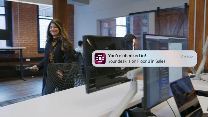 A workplace screen showing Robin's room booking interface