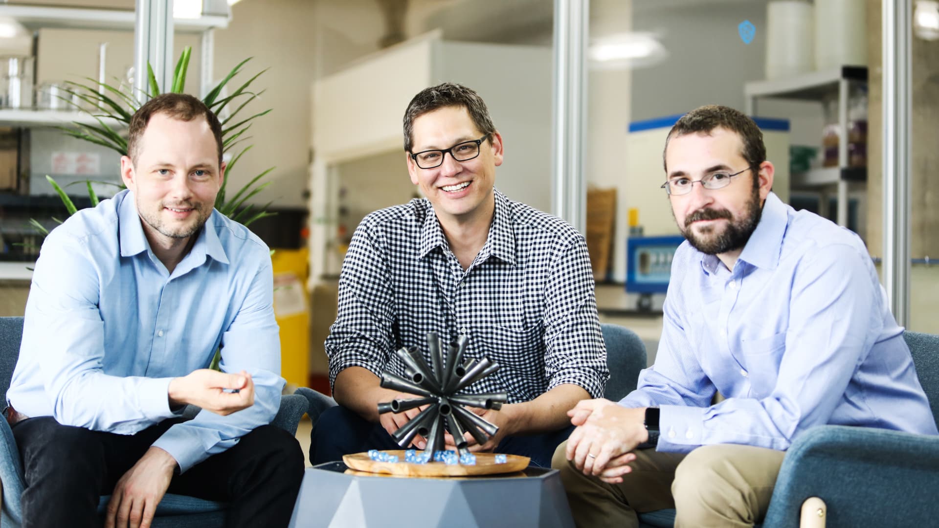 Three startup founders photographed together