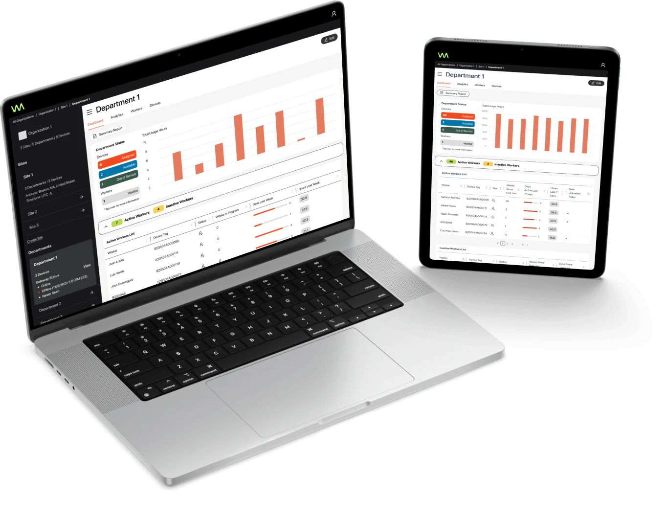 The finished platform shown on a laptop and a tablet