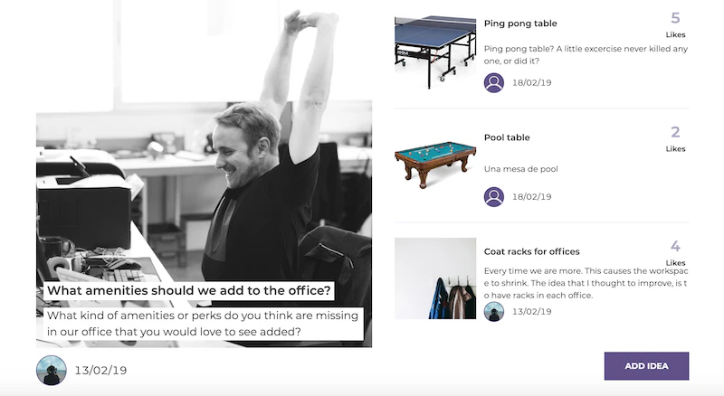 Screenshot of the navigation of ideas in IdeaSource