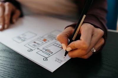 Sketching app wireframes by hand